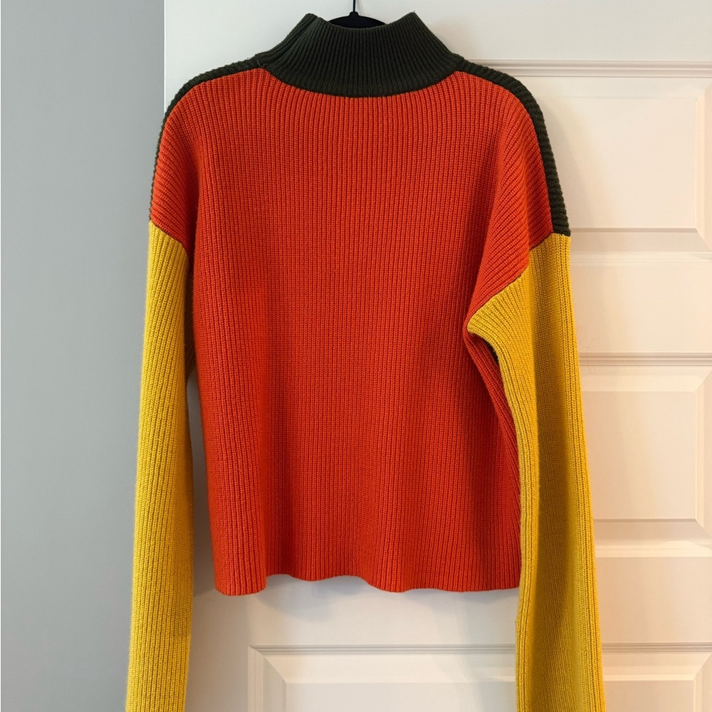 Thick Colorblock Sweater - Orange, Yellow, and Green